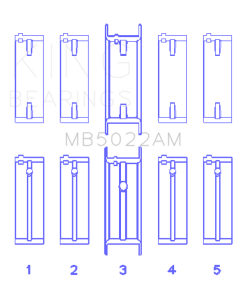 King Engine Bearings Hyundai G4Ed/G4Ae/G4Fk (Size +0.50mm) Main Bearing Set - MB5022AM0.5