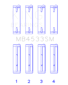 King Engine Bearings Audi 2.1L/2.2L 10V/20V 5cyl Turbo (Size 0.25 Oversized) Main Bearing Set - MB4533SM0.25
