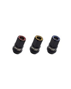 Wheel Mate Muteki HR38 Open End Lug Nuts 12x1.25 Black Chrome / Red Ring - HR3805BR