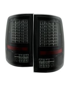 xTune Dodge Ram 1500 09-14 - C Shape LED Tail Lights- Black Smoked ALT-JH-DR09-LED-CS-BSM - 9036385