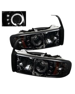 Spyder Dodge Ram 1500 94-01 94-02 Projector Headlights LED Halo LED Smke PRO-YD-DR94-HL-AM-SMC - 5010100