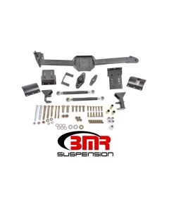 BMR 05-14 S197 Mustang Body Mount Watts Link Rod End/Poly w/ Adj. Axle Clamps - Black Hammertone - WL005H