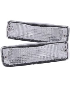 ANZO 1989-1995 Toyota Pickup Euro Parking Lights Chrome w/ Amber Reflector - 511019
