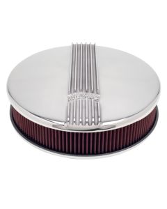 Edelbrock Air Cleaner Classic Series Round Aluminum Top Cloth Element 14In Dia X 3 9In Polished - 4117