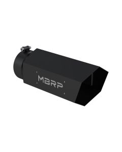 MBRP Black Coated 6" Hex Tip 5" ID inlet 16" length w/ MBRP Logo Exhaust Tip - T5166BLK