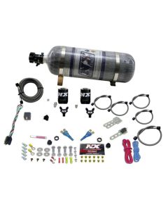 Nitrous Express Dual Nozzle Sport Compact Nitrous Kit (35-50-75HP) w/12lb Bottle - 20616-12