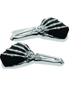 Kuryakyn Skeleton Hand Mirrors Chrome/Black - 1759