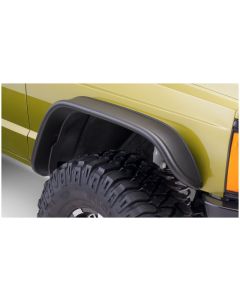 Bushwacker 84-01 Jeep Cherokee Flat Style Flares 2pc - Black - 10063-07