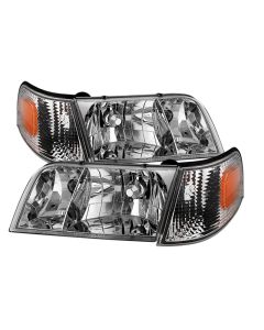 Xtune Crown Victoria 98-11 Crystal Headlights w/ Corner Lights Set Chrome HD-JH-CRVI98-SET-C - 9031038