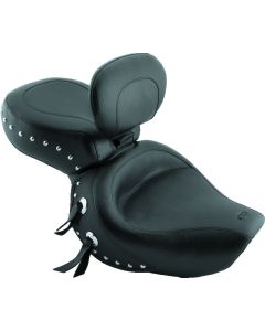 Mustang 00-08 Honda VT1100 Sabre,97-08 Spirit,87-97 Shadow Wide Touring 1PC Seat w/Studs - Black - 79237