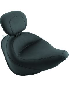 Mustang 06-17 Harley Softail Wide Tire (200mm) Wide Touring Solo Seat w/Driver Backrest - Black - 79530
