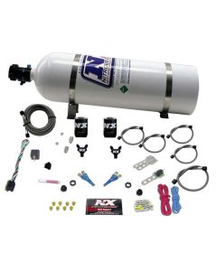 Nitrous Express GM EFI Dual Nozzle Nitrous Kit (100-300HP) w/15lb Bottle - 20215-15
