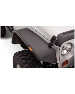 Bushwacker 07-18 Jeep Wrangler Flat Style Flares 2pc - Black - 10053-07
