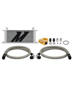 Mishimoto Universal Thermostatic Oil Cooler Kit 16-Row Silver - MMOC-U16TSL