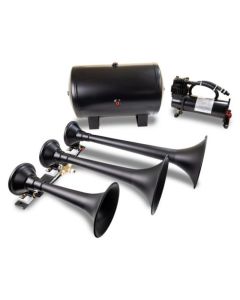 Kleinn Triple Black Horn Kit w/ 150 PSI Waterproof 5.0 gal Air Tank - HK9