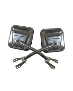 Rampage 1955-1983 Jeep CJ5 Side Mirrors - Stainless - 7417