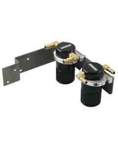 Moroso 08-14 Subaru STi (w/Top Mount Intercooler) Air/Oil Separator Catch Can - Billet Alum - Black - 85645