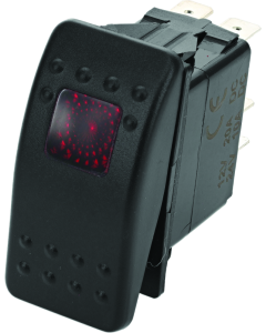DragonFire Racing Lighted Switch On/Off Rocker Switch Red Lite - 520982