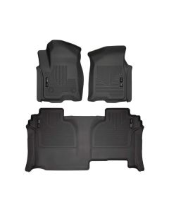 Husky Liners 19-23 GMC Sierra 1500 Double Cab Weatherbeater Black Front & 2nd Seat Floor Liners - 94031