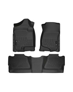 Husky Liners 07-12 Chevy Silverado/GMC Sierra Crew Cab WeatherBeater Combo Black Floor Liners - 98201