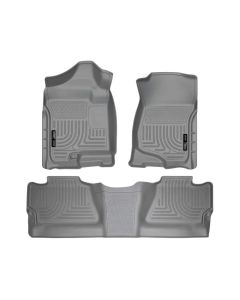 Husky Liners 07-12 Chevy Silverado/GMC Sierra Crew Cab WeatherBeater Combo Gray Floor Liners - 98202