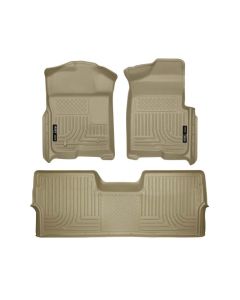 Husky Liners 09-12 Ford F-150 Super Crew Cab WeatherBeater Combo Tan Floor Liners - 98333