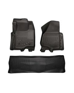 Husky Liners 11-12 Ford SD Crew Cab WeatherBeater Combo Black Floor Liners (w/o Manual Trans Case) - 98711