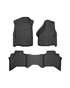 Husky Liners 09-12 Dodge Ram 1500 Quad Cab WeatherBeater Black Front & Second Seat Floor Liner - 99011