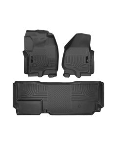 Husky Liners 2012.5 Ford SD Super Cab WeatherBeater Combo Black Floor Liners (w/o Manual Trans Case) - 99721