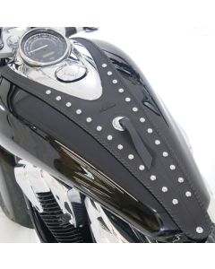 Mustang 10-14 Honda VT1300C Sabre, 10-16 VT1300C Stateline Cruiser Tank Bib w/Studs - Black - 93220