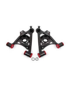 BMR 79-93 Fox Mustang Non-Adj Lower A-Arms Standard Ball Joint Spring Pocket - Black Hammertone - AA034H