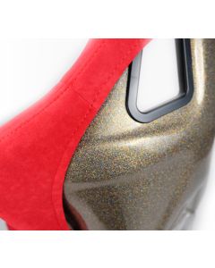 NRG FRP Bucket Seat ULTRA Edition - Large (Red Alcantara/Gold Glitter Back) - FRP-302RD-ULTRA
