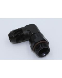 Fragola -8AN x 3/4 - 16 (8) 90 Degree Swivel - Black - 499208-BL