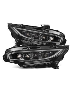 AlphaRex 16-21 Honda Civic NOVA-Series LED Proj Headlights Blk w/Activation Light & Seq.Sig / SB DRL - 880491