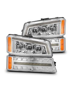 AlphaRex 03-06 Chevy Silverado 1500/2500HD/3500HD/Avalanche Chrome NOVA LED Proj Headlights - 880255