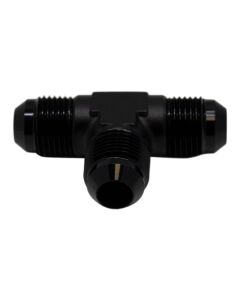 DeatschWerks 8AN Male Flare to 8AN Male Flare to 8AN Male Flare Tee Fitting - Anodized Matte Black - 6-02-0722-B