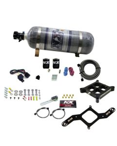 Nitrous Express 4150 Single Entry Billet Crossbar Nitrous Plate Kit (50-300HP) w/Composite Bottle - 63040-12