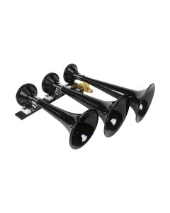 Kleinn Black Triple Horn/ 15In/13In/11In - High Impact ABS Trumpet/ Zinc Alloy Base - 230