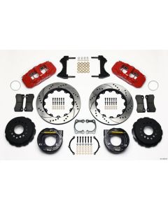 Wilwood AERO4 Rear P-Brake Kit 14.00in Drill Red Big Ford New Style 2.50in Offset - 140-10948-DR