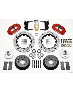 Wilwood Narrow Superlite 6R Front Hub Kit 14.00in Drill Red 67-69 Camaro 64-72 Nova Chevelle - 140-9804-DR
