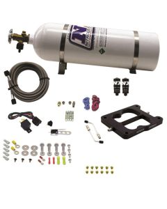 Nitrous Express Q-Jet/Holley Spread Bore Hitman Nitrous Kit (100-150-200HP) w/15lb Bottle - 40080-15