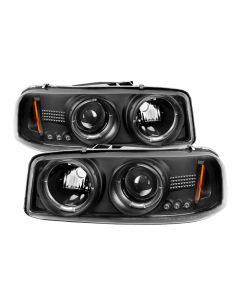 Spyder GMC Sierra 1500/2500/3500 99-06 Projector Headlights LED Halo LED Black PRO-YD-CDE00-HL-BK - 5009357