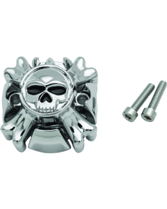 Kuryakyn Replacement Zombie Grip Emblems Without Throttle Boss Chrome - 6281