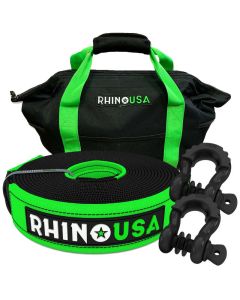 Rhino USA 30Ft Tow Strap/Shackles Combo - RNO-SHACKSTRAP30