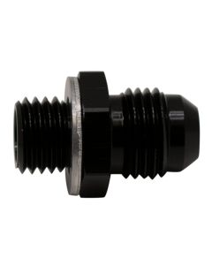 DeatschWerks 6AN Male Flare to M12 X 1.5 Male Metric Adapter (Incl Washer) - Anodized Matte Black - 6-02-0613-B