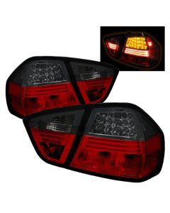 Spyder BMW E90 3-Series 06-08 4Dr LED Tail Lights Red Smoke ALT-YD-BE9006-LED-RS - SPYD-5000910