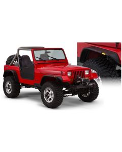 Bushwacker 87-95 Jeep Wrangler Flat Style Flares 4pc Excludes Renegade - Black - 10924-07