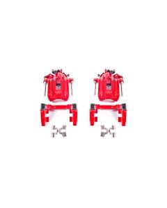 Power Stop 00-06 Audi TT Quattro (w/Non Vented Rotors Only) Rear Red Calipers w/Brackets - Pair - S2574