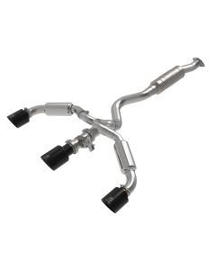 aFe 23-24 Toyota GR Corolla L3 1.6L (t) Gemini XV 3in to 2-1/2in Cat Back Exhaust w/ Black Tips - 49-36070-B