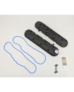Granatelli 96-22 GM LS Standard Hieght Valve Cover w/Angled Coil Mount - Blk Wrinkle (Pair) - 640367